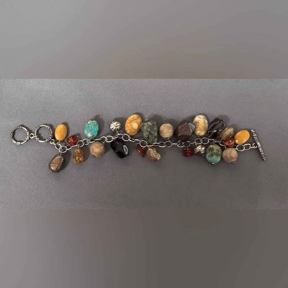 Silpada 925 Sterling Silver Gemstone Oxidized Cha Cha Bracelet B1648 RETIRED